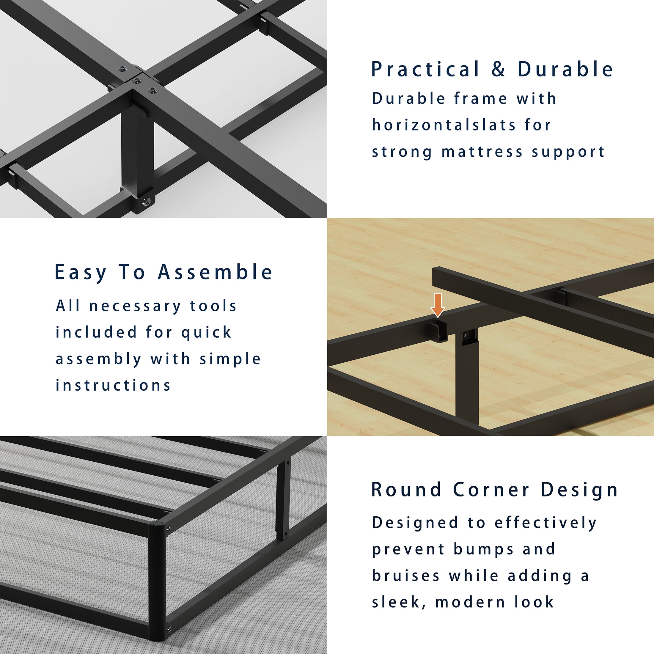 10-inch Full Box Spring, Heavy Duty Metal Full Mattress Foundation with Fabric Cover, Noise-Free, Easy Assembly