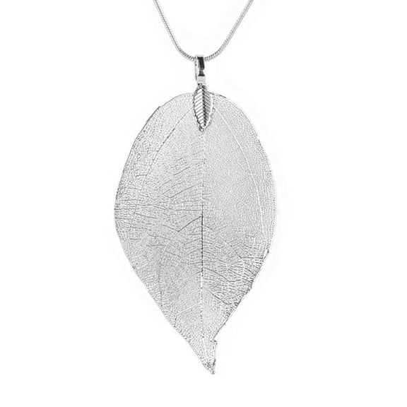 Necklaces for Womennecklaces & Pendants Women Special Leaves Leaf Sweater Pendant Necklace Ladies Long Chain Jewelry (Silver )