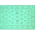 thumbnail image 1 of Ahgly Company Machine Washable Indoor Rectangle Persian Turquoise Blue Traditional Area Rugs, 5' x 8', 1 of 4