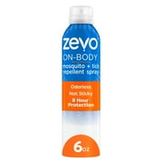 Zevo On Body Mosquito + Tick Repellent - Bug Spray - 6oz Aerosol Spray