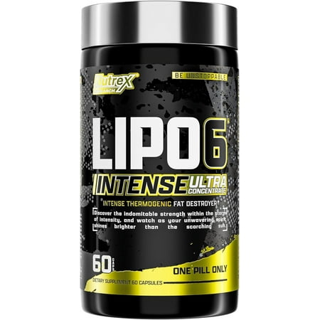 Nutrex Research Lipo-6 Intense Ultra Concentrate Thermogenic Fat Burner | Weight Loss Supplement | 60 Diet Pills