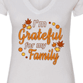 thumbnail image 4 of Inktastic I'm Grateful for My Family in Orange with Fall Leaves Women's V-Neck T-Shirt, 4 of 5