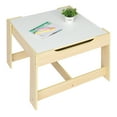 thumbnail image 5 of Table and 2 Chair Set for Kids, Multipurpose Toddler Table and Chair Set, Wooden Child Art Table/Study/Picnic/Dining Table, Playroom Furniture for 3+ Years Old Boy/Girl, Woodcolor, W17326, 5 of 11