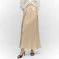 thumbnail image 5 of Wxolcjlv Womens Drawstring Waist Satin Maxi Skirt Smooth Drape Silhouette for Vacation Casual Getaways Skirts, 5 of 8