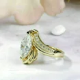 thumbnail image 2 of 3Ct Lab Created Solitaire Marquise Diamond Engagement Ring 14K Gold Plated Silver, 2 of 3