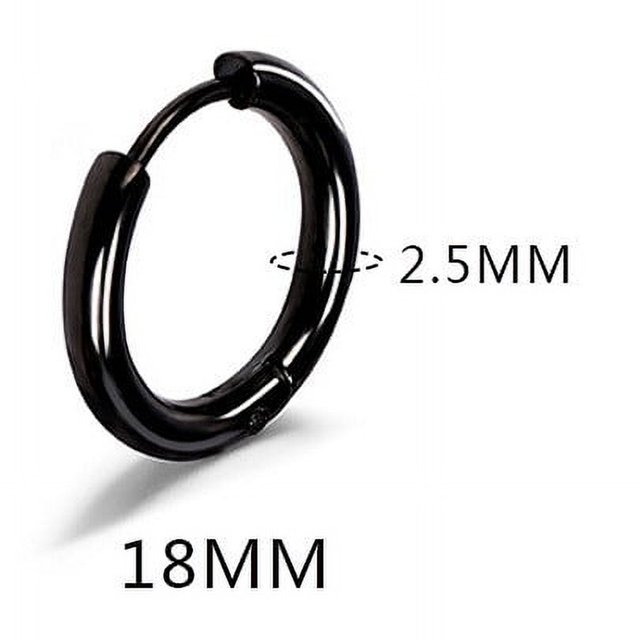 Pendientes con hebilla para la oreja con forma de anillo redondo de acero de titanio de 2,5 de espesor, con personalidad para hombres y mujeres