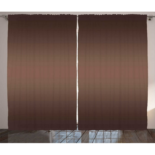 Ombre Curtains 2 Panels Set, Dark Chocolate Brown Color ...