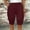 Red, variant on Women's Summer Baggy Bloomers Capri Pants with Pockets Drawstring Elastic Waist Cropped Harem Pants Black 10