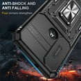 thumbnail image 6 of Case for Motorola Moto G Pure, Sliding Lens Camera Cover Protection Ring Kickstand Compatible with Magnetic Car Mount Military Grade Hybrid Rugged PC Soft TPU Shockproof Case, Black, 6 of 7