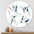 thumbnail image 2 of Designart 'Asian Crane Bird Impression II' Traditional Circle Metal Wall Art 23x23 - Disc of 23, 2 of 5