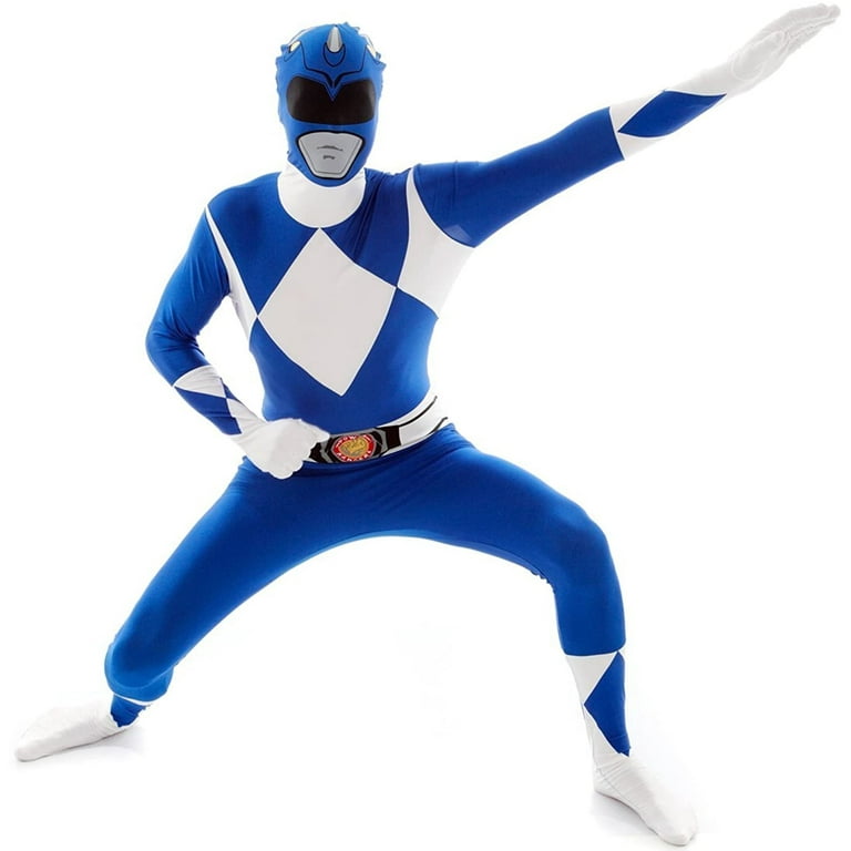 Morphsuits Adult Blue Power Ranger Morphsuit Mens Superhero Fancy