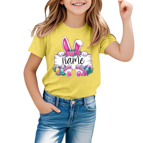 Boys Girls Easter Shirts Vintage Breathable Blue Bunny Graphic Summer Easter Tshirt 2026 Boys Happy Easter Funny Short Sleeve Tee Tops