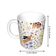 thumbnail image 2 of Yiaed Floral Puppy Print Ceramics Coffee,Large Handle Design,Extra Large Tea and Coffee Cup for Office and Home Mugs, 2 of 6