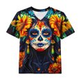 thumbnail image 4 of Jsaierl Womens Halloween Shirts Cute Witch Graphic Tees Vintage Work V Neck T-Shirts Short Sleeve Dressy Casual Blouse Tops Halloween Party Supplies,Sizes S-2XL, 4 of 7
