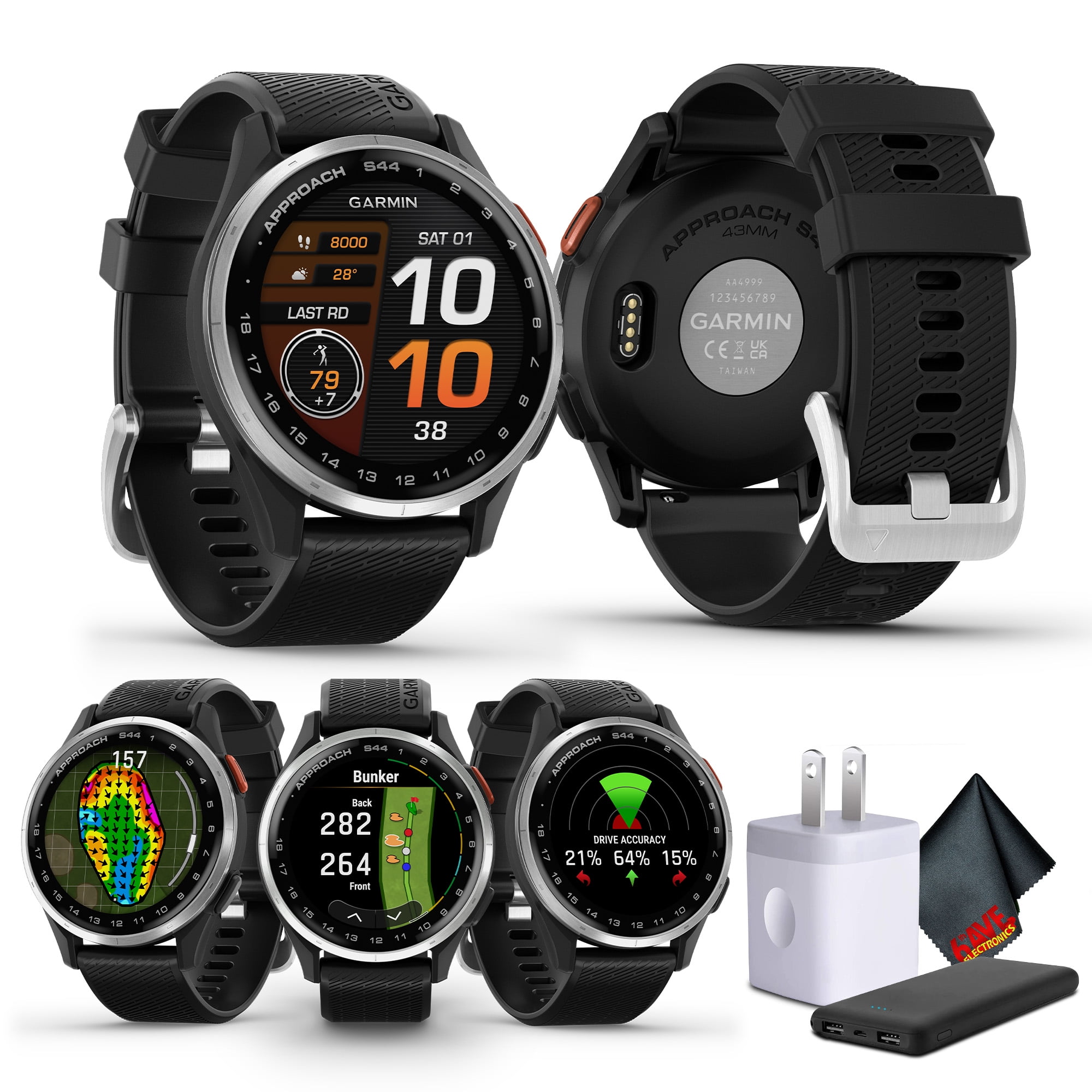 Garmin Approach S44 Essential Golf Watch with GPS, AMOLED Display