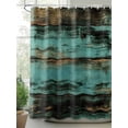 thumbnail image 2 of Fsddascl Teal Brown Plank Shower Curtain Set - Long 72" x 84" Washable Bathtub Curtain with 12 Hooks, Farmhouse Vintage Shabby Wood Grain Waterproof Fabric Stall Shower Curtains for Bathroom/Bathtub, 2 of 6