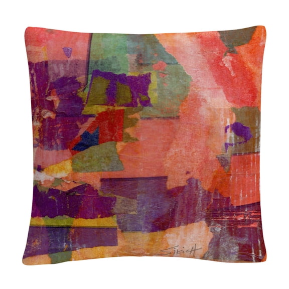 Wanderings' Colorful Shapes Composition By Anthony Sikich 16 X 16 Decorative Throw Pillow