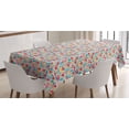 thumbnail image 1 of Hearts Tablecloth, Colorful Hearts for Valentines Day Love Hand Drawn Happiness Joy Theme, Rectangle Satin Table Cover Accent for Dining Room and Kitchen, 60" X 84", Multicolor, by Ambesonne, 1 of 2