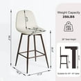 thumbnail image 3 of Homy Casa Swivel Counter Height Bar Stools Set of 2, 26 inch Modern Fabric Barstools, Countertop Kitchen Comfortable Bar Chairs with Back Metal Legs, Beige, 3 of 9