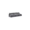 thumbnail image 3 of Meridian Furniture Comfy Grey Velvet 3-Pc. Modular Sofa, 3 of 10