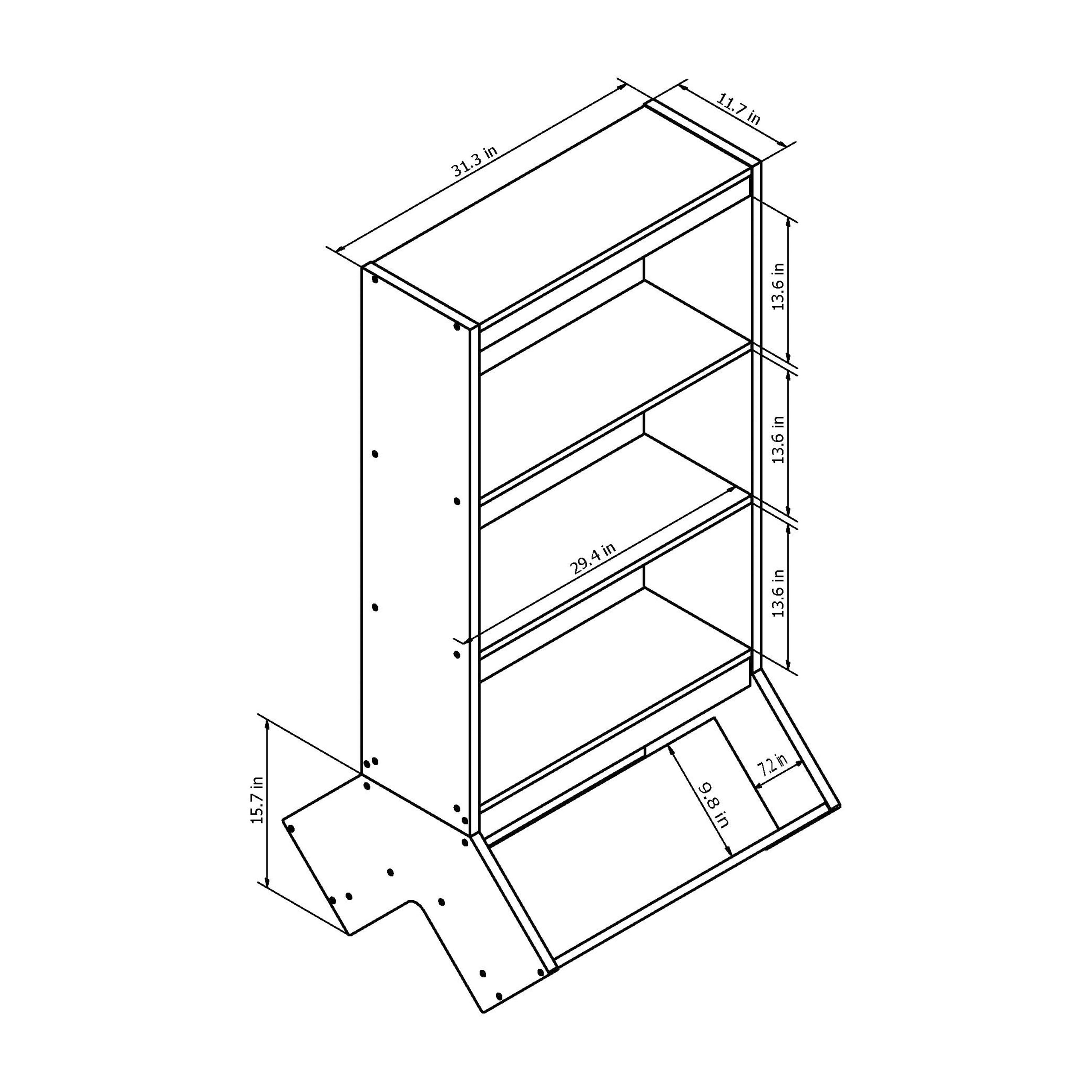 Furniture of America Lopher Bookcase with Casters, Espresso