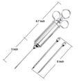 thumbnail image 3 of Kit de inyector de carne para barbacoa de acero inoxidable 304, equipado con barril de gran capacidad de 2 oz y 3 agujas de adobo profesionales Adepaton WFLD-236, 3 of 8