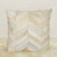 thumbnail image 3 of Torino Chevron Cowhide Pillow 18x18 Natural Accent Cushion 1-Piece, 3 of 3