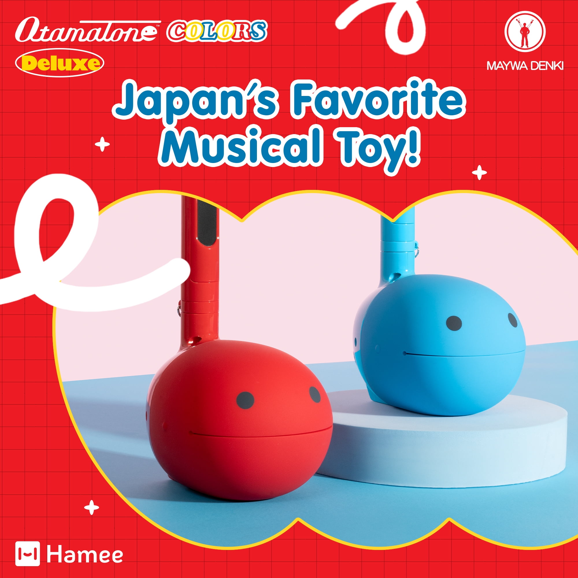 Otamatone Deluxe Musical Instrument Synthesizer for Adults - Red