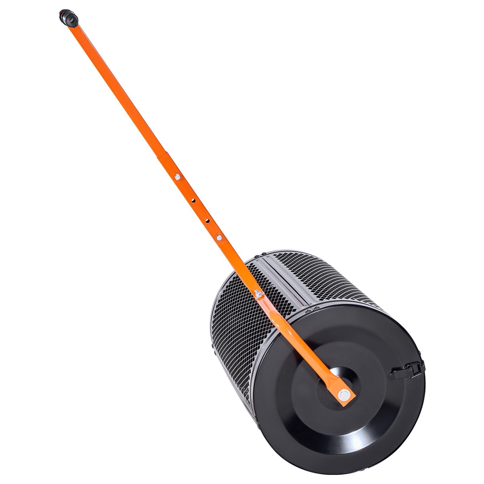 24-Inch powder-coated steel compost spreader T-handle 3-speed height adjustable, peat moss roller, heavy-duty grass seeder
