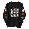 thumbnail image 3 of Jsaierl Halloween Sweatshirts for Women Cute Ghost Print Pullovers Trendy Classic Round Neck Long Sleeve Sweater Tops Halloween Costumes, Sizes S-2XL, 3 of 9