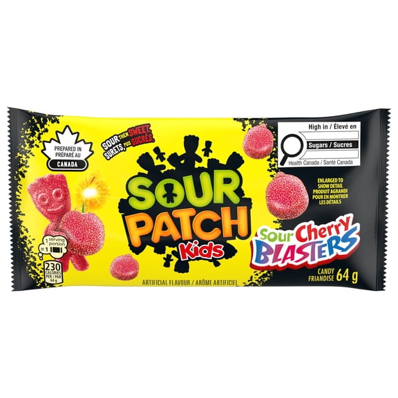 Sour Patch Kids Sour Cherry Blasters Candy, Prepared in Canada