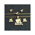 thumbnail image 1 of Silver I Love Jesus Pendant Necklace And Earrings Set In Yellow Gold Tone, 1 of 10