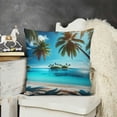 thumbnail image 2 of nygtbtfer Pillow Cover , Hawaiin Throw Pillow Cover, Summer Coastal Cushion Cover, Style Blue Sea Wave Decorative Square Pillow Case Bedroom Decor White, 2 of 5