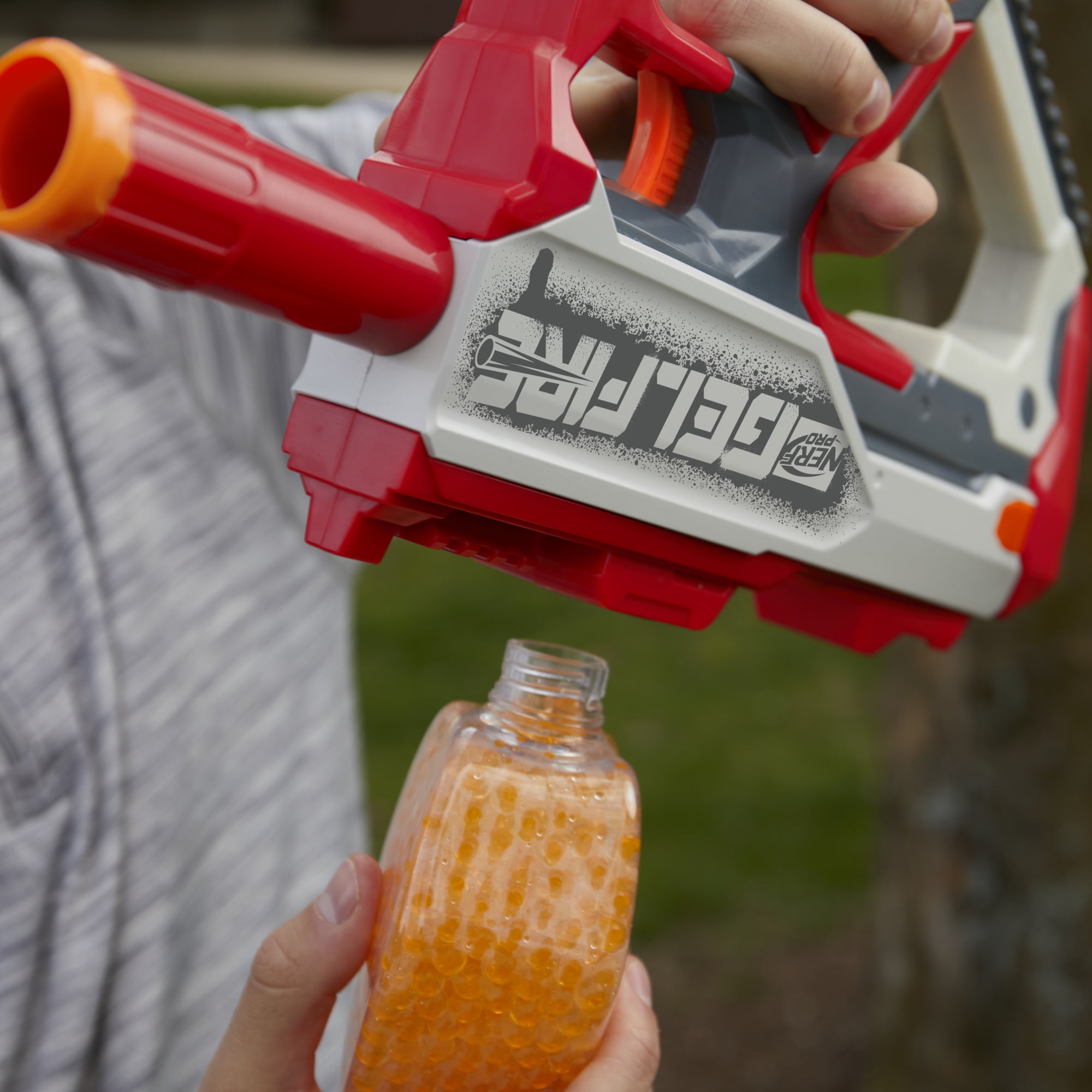 Nerf Pro Gelfire Mythic Water Beads Gel Blaster with 10,000 Rounds and Rechargeable Battery for Outdoor Games Ages 14 and Up