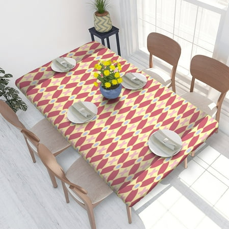 

Home Deluxe Tablecloth Seamless Pattern (81) Waterproof Elastic Rim Edged Table Cover- For Christmas Parties And Picnics 4ft
