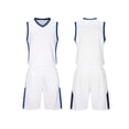thumbnail image 2 of RKSTN Soccer Maillot Enfants Sans Manches Col Rond Chandail de Soccer avec Shorts Ensemble d'Uniforme d'Entraînement 2 Pcs Ensemble de Maillot de Soccer (Blanc, P) Unisexe, 2 of 6