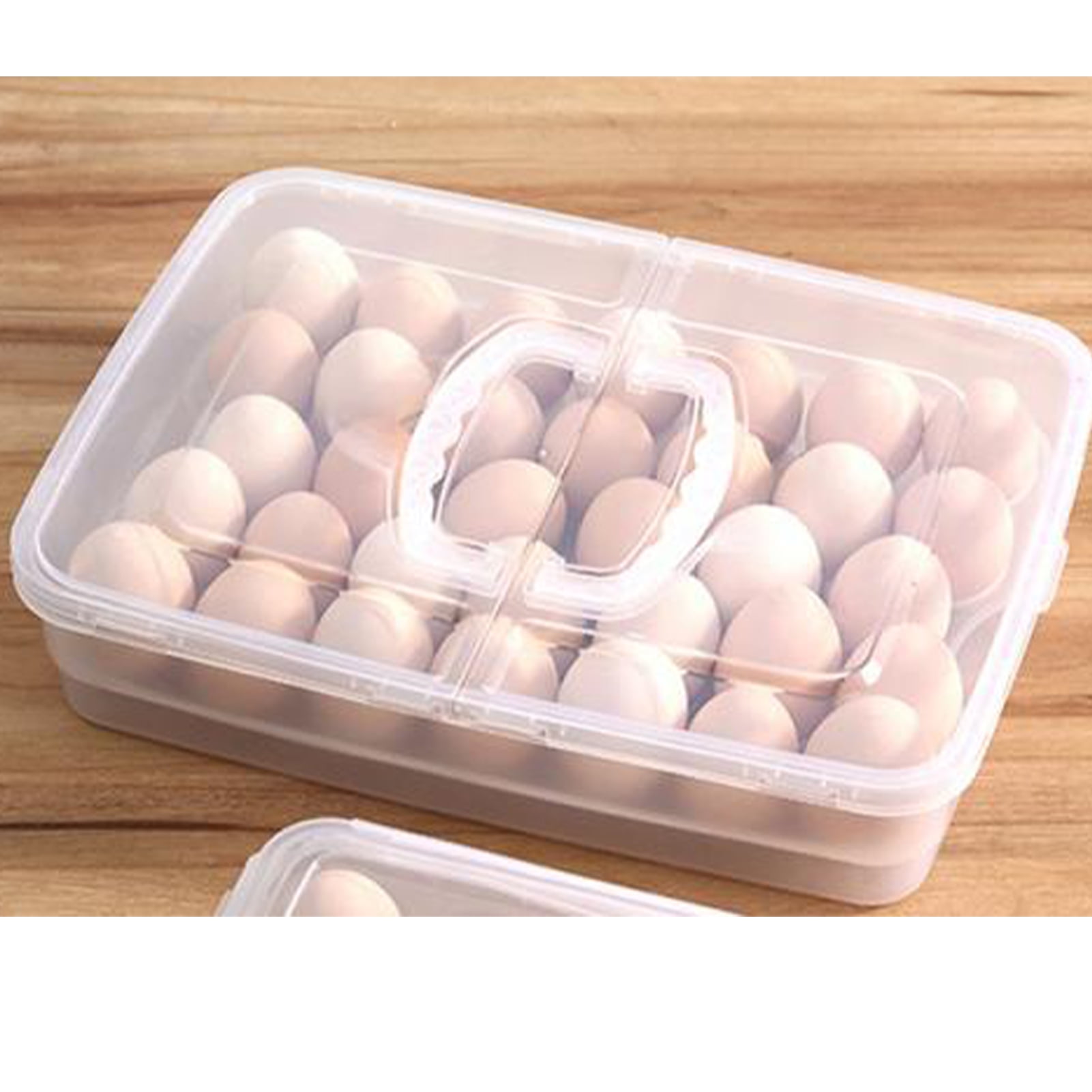 Eggs Carrier, 34 Grids Practical Plastic Portable Egg Holder Large Capacity Compact Versatile With Handle For Outdoor Camping