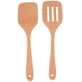 thumbnail image 1 of Utensilios de cocina de madera, juego de 2 espátulas de madera, espátula plana, utensilio de cocina ultra sensible, 1 of 12
