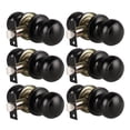 thumbnail image 1 of Knobwell - Juego de 6 pomos para puerta, color negro mate, redondos, para pasillo y armario, sin bloqueo, con cerradura duradera, fácil de instalar, 1 of 7
