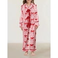thumbnail image 4 of Mommy and Me Matching Pajamas, Bow/Heart Print Tie Front Long Sleeve Tops and Long Pants Set Family Matching Sleepwear, 4 of 5