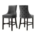 thumbnail image 2 of Open Box Meridian Furniture Hannah Collection Soft Velvet Counter Stools, 2 of 7