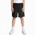 thumbnail image 2 of NIEWTR Boys Basketball Shorts Breathable Mesh Athletic Shorts with Drawstring for Gym Play(Black,11-12 Years), 2 of 5