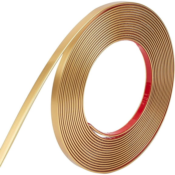 Matte Style PVC Self-Adhesive Floor Seam Stickers Waterproof Tile Stickers Wall Seam Sealing Tape for Home Kitchen Bathroom Gap Cover DIY Decoration Gold 6.5x1.5mm