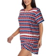 thumbnail image 2 of Fuzoiu Fourth Of July Print Women's Short-Sleeved Pajama Set,Lounge Sleepwear Set,Womens Pajama Sets 2 Piece,Button-Up Top and Shorts with Pockets-Small, 2 of 7