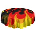 thumbnail image 5 of 60 Inch Round Lace Tablecloth Water Resistant Washable, Fire Hot Print, 5 of 5
