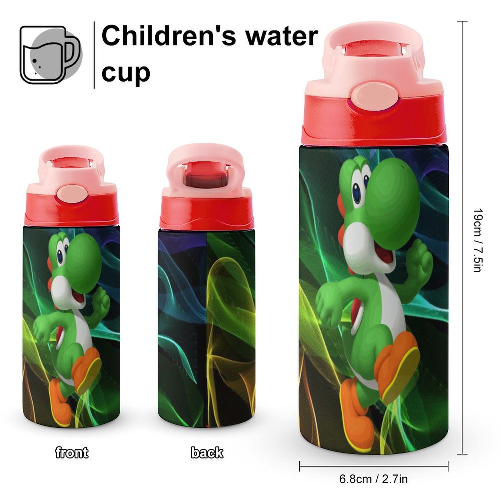 Super Mario Trinkflasche Aus Tritan – 480 Ml, BPA-frei, Mit Automatischem Öffnungsdeckel
