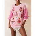 thumbnail image 2 of Christmas Sweatshirt with Sequin Long Sleeve for Women Santa Print Sparkle Pullover Tops Streetwear, 2 of 6