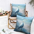 thumbnail image 6 of Blue Heron Beach Throw Pillow Covers 18x18 Set of 2 Summer Coastal Nautical Ocean Sea Wave Pelican Decorative Pillow Cases Farmhouse Bird Cushion Cover for Couch Sofa Outdoor, 6 of 7