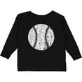 thumbnail image 3 of Inktastic Distressed Baseball in White Boys or Girls Long Sleeve Toddler T-Shirt, 3 of 5