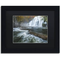 Trademark Fine Art "Waterfalls of Tufs in Jura" Canvas Art by Mathieu Rivrin, Black Matte, Black Frame